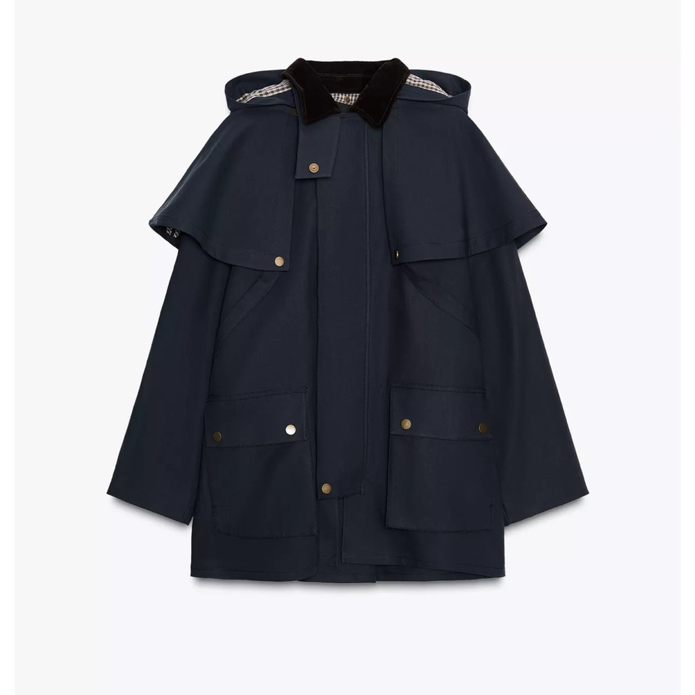 NWT Zara Hooded Trench Coat S